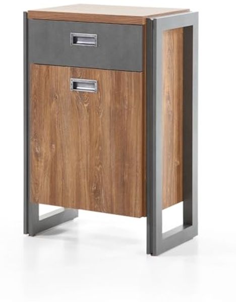 Kommode Auburn Eiche Stirling und Matera grau 55 cm