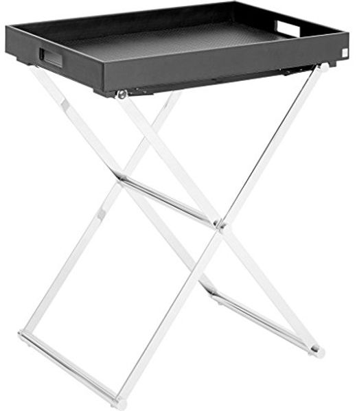 JOOP! Homeline Beistelltisch XL Chrome klappbar mit Tablett 011290011 Schwarz