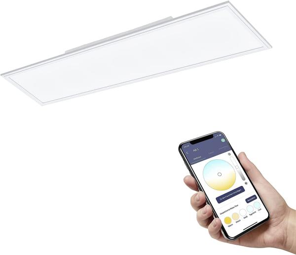 Eglo 900047 LED Deckenleuchte SALOBRENA-Z weiss L:120 B:30 H:5cm dimmbar 2700-6500K mit Connect-Z Funktion