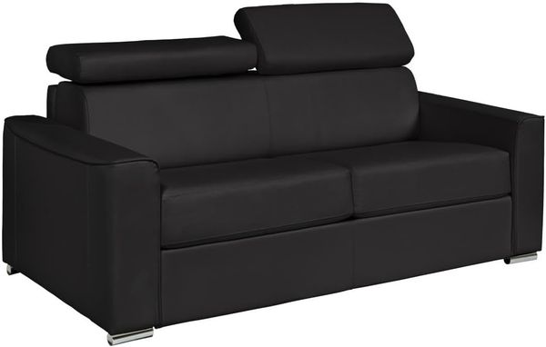 Vente-unique - VIZIR Sofa Leder Schwarz - B 223 cm94 cm x H 110 cm95 cm x L 196 cm