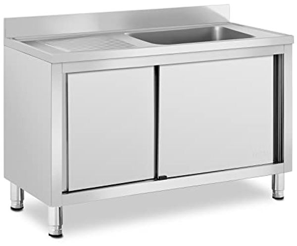 Royal Catering Spülenschrank Spülenschrank - 1 Becken - Royal Catering - Edelstahl - 500 x 400 x 260 mm