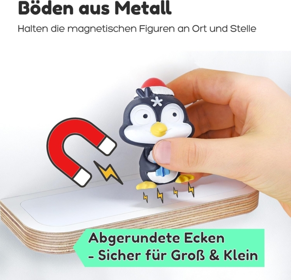 stadtecken Holzregal für Musikbox – Passend für Toniebox & ca. 40 Tonies | Perfekte Aufbewahrung fürs Kinderzimmer | Zum Aufhängen | Erweiterbar (Pony Buddy) Bild 4