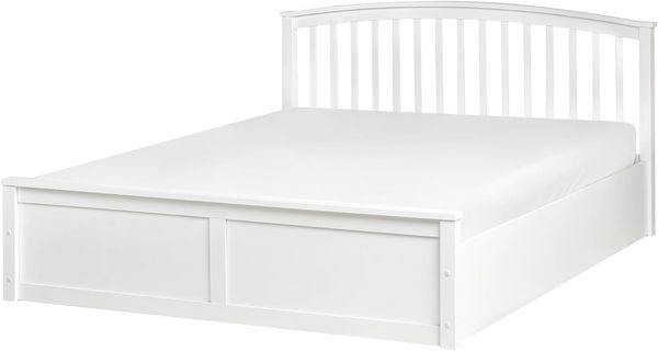 Bett mit Stauraum Kiefernholz CLARBEC 160 x 200 cm Weiß Bild 5