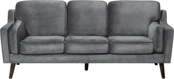 3-Sitzer Sofa Samtstoff dunkelgrau LOKKA