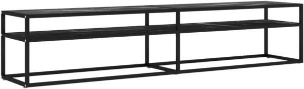 vidaXL TV-Schrank Schwarz Marmor-Optik 200x40x40,5 cm Hartglas 331729