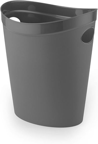 Addis Papierkorb für BadezimmerSchlafzimmerBüro, Plastik, anthrazit, 26 x 27 x 33 cm