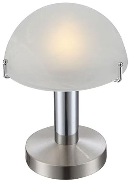 LED Tischleuchte, Touchdimmer, Glas satiniert, H 22,5 cm