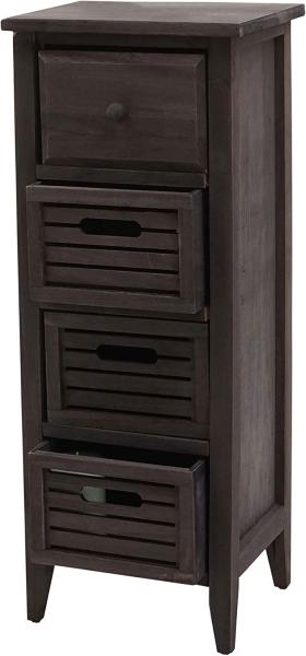 Kommode T18, Schubladenschrank Schrank, 4 Schubladen, 74x30x25cm Shabby-Look Vintage ~ grau-braun