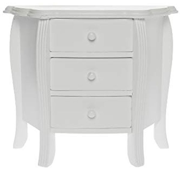 Meridian Mini-Kommode 27 x 13 x 30 cm MDF Weiß 3 Schubladen Landhausstil