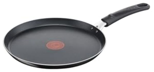 Tefal Bratpfanne Pfannkuchenpfanne Ø 25 cm Spülmaschinenfest Temperaturindikation, Aluminium, antihaftende, mit Titanzusatzmitteln