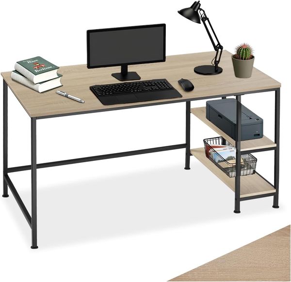 tectake Schreibtisch Computer-Schreibtisch (1-St, 1 tlg), Geradliniger Computer-Schreibtisch im minimalistischen Industrie-Stil