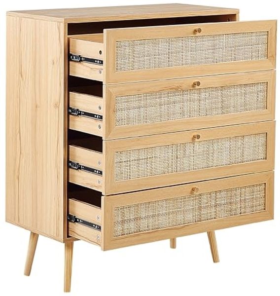 Kommode mit 4 Schubladen PEROTE 97 cm Heller Holzfarbton Bild 4