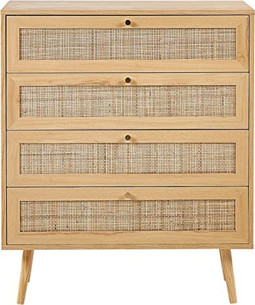 Kommode mit 4 Schubladen PEROTE 97 cm Heller Holzfarbton Bild 5