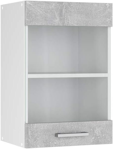 Vicco Küchenschrank R-Line Hängeschrank Unterschrank Küchenzeile Küchenunterschrank Arbeitsplatte, Möbel verfügbar in anthrazit und weiß (Beton ohne Arbeitsplatte, Hängeglasschrank 40 cm)