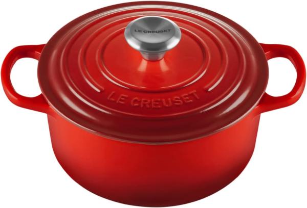 Le Creuset Signature Gusseisen-Bräter mit Deckel, Für alle Herdarten und Induktion geeignet, Rund, Kirschrot, 18,0 cm, 1.8