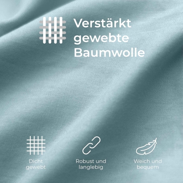 Kissenbezug 50x50 Baumwolle Renforcé (2er-Set) - Hellblau - Dicht gewebt mit 57 Fäden/cm² - Kissenhülle 50x50 cm - Oeko Tex Zertifiziert - Dreamzie Bild 4