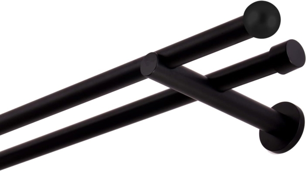 MDEKOR Gardinenstange, 2-läufig, kürzbar, Wandmontage, Gardinenstange Vorhangstange Wandmontage