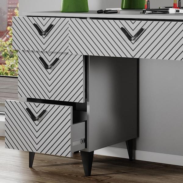 Vicco Schminktisch Grau 150 cm mit 7 Schubladen, Anett Bild 5