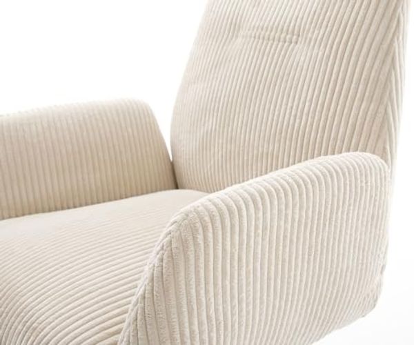 Drehstuhl Zoa-Flex Cord Beige Kreuzgestell breit Edelstahl 360° drehbar Wippfunktion Taschenfederkern Bild 6