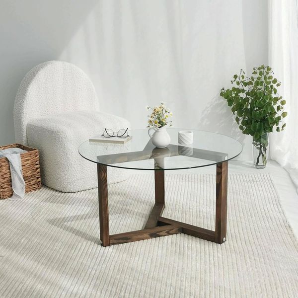 Dmora Couchtisch Phaedra 75 x 75 x 40h cm Braun Runde Form