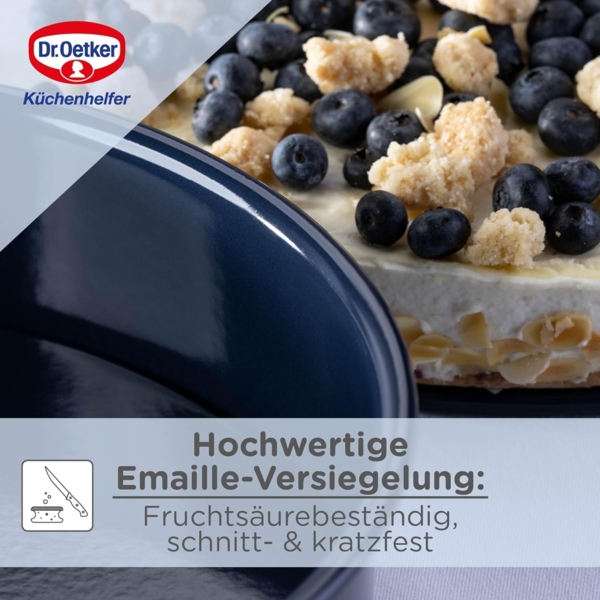 Dr. Oetker - Back-Liebe Emaille Garantieform 28cm Hebeboden Rund- Backform 2363 Bild 4