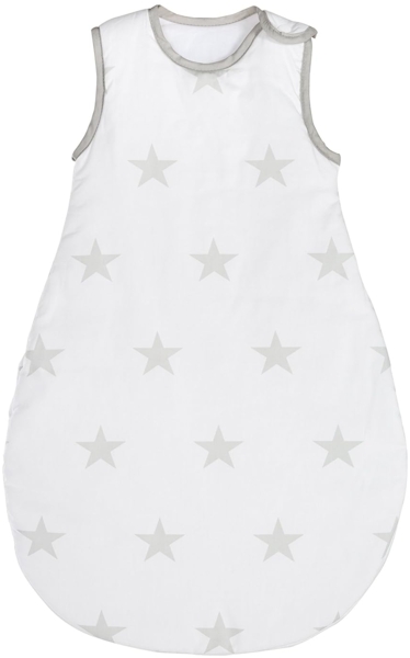 roba Babyschlafsack 70 cm 'Little Stars' - Schlafsack ganzjährig - Atmungsaktiv - Weiß / Hellgrau