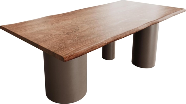 Esstisch Edge 200x100 Akazie Braun Troa Metall Effektfinish Titan Live-Edge