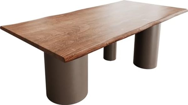Esstisch Edge 200x100 Akazie Braun Troa Metall Effektfinish Titan Live-Edge