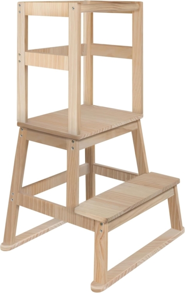 BOMI® Vario Lernturm Kinder Schemel Swubi aus Holz I Lerntower für Kinder ab dem Stehalter | Tower Küche Kindermöbel Learning Tower I Mehr Sicherheit bei Kindererziehung Bild 1
