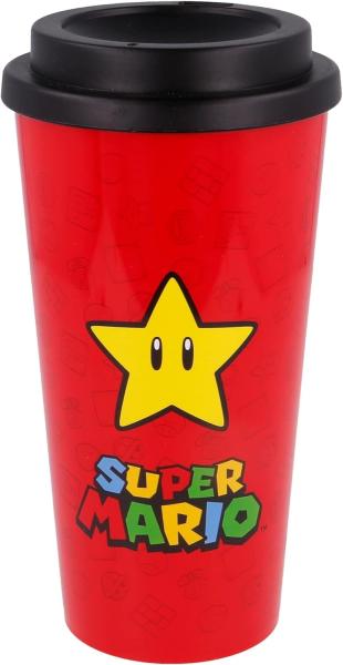 Super Mario Glas mit Deckel - 520 ml - Innovatives Design & Praktisch - Ab 4,61€/100ml