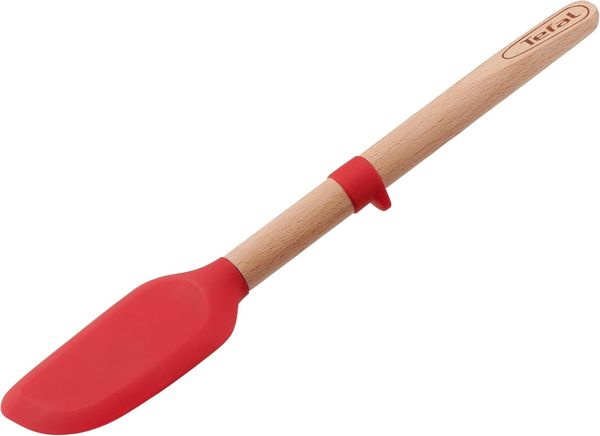 Tefal K23046 Ingenio Holz-Löffel Silikon | flexiblen Kopf | hochwertigen Holzgriff | Befestigungshaken|35. 3x9. 2x2. 7 cm, Braun