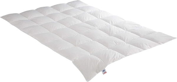 Irisette Daunendecke Edda extra warme Winterdecke, aus 100% Baumwolle 90% Daunen, 10% Federn mit Aufbewahrungstasche, 155x220 cm, weiß