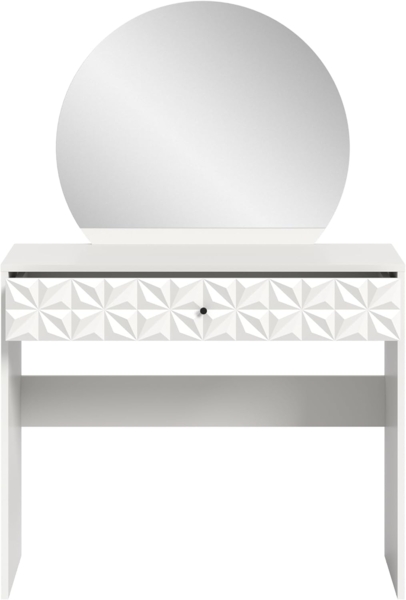 Schminktisch (B/H/T: 90x133x39 cm) in weiß Melamin Bild 3