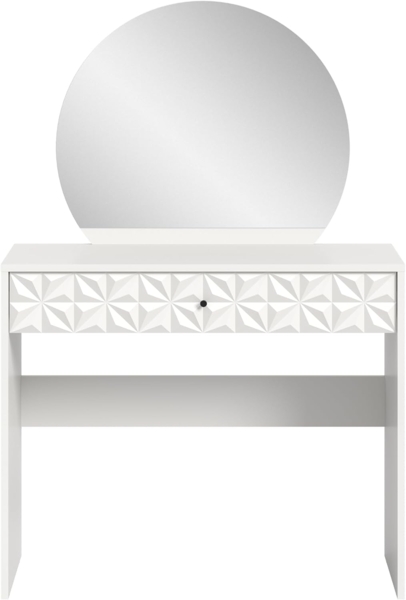 Schminktisch (B/H/T: 90x133x39 cm) in weiß Melamin Bild 2