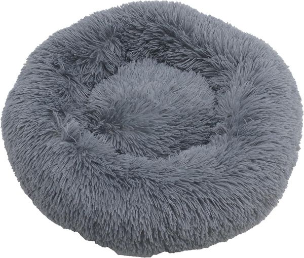 Hundebett Hundekissen Hundekorb 100 cm Plüsch Tierbett Hundesofa Dunkelgrau