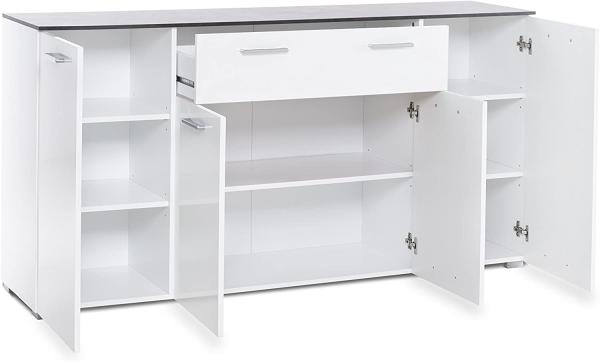 Kommode 'MAGIC', weiß, Hochglanz, Beton dunkel, 160 cm Bild 5