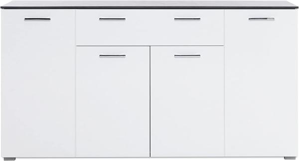 Kommode 'MAGIC', weiß, Hochglanz, Beton dunkel, 160 cm Bild 3