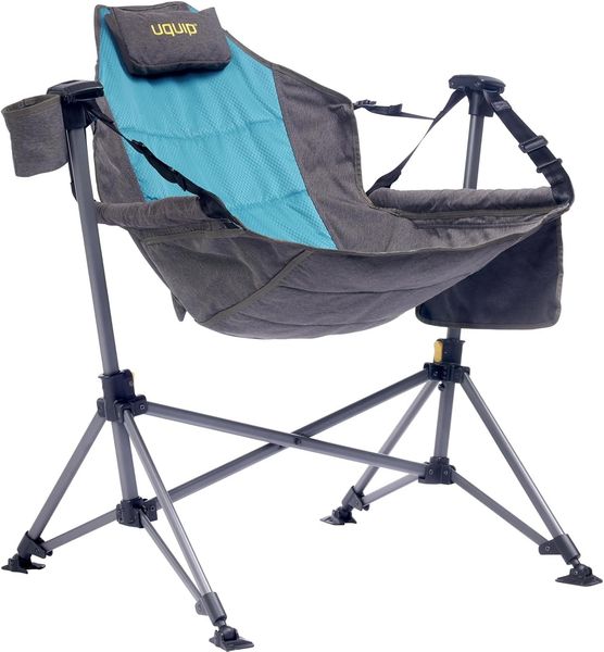 Uquip Campingstuhl Rocky 2.0 Strandstuhl Schaukelstuhl Hänge Sessel Klappstuhl Petrol/Grey