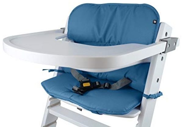 Tinydo® Universal Hochstuhl-Sitzkissen optimal für Timba Safety 1st. und alle gängigen Treppenhochstühle - 2teilg. Set mit Memory-Schaum Sitzverkleinerer-Auflage für Babystühle rutschfest (Blau)