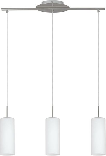 Eglo 85978 Hängeleuchte Troy 3 Glas satiniert weiß lackiert 3X40W L:72 H:110cm
