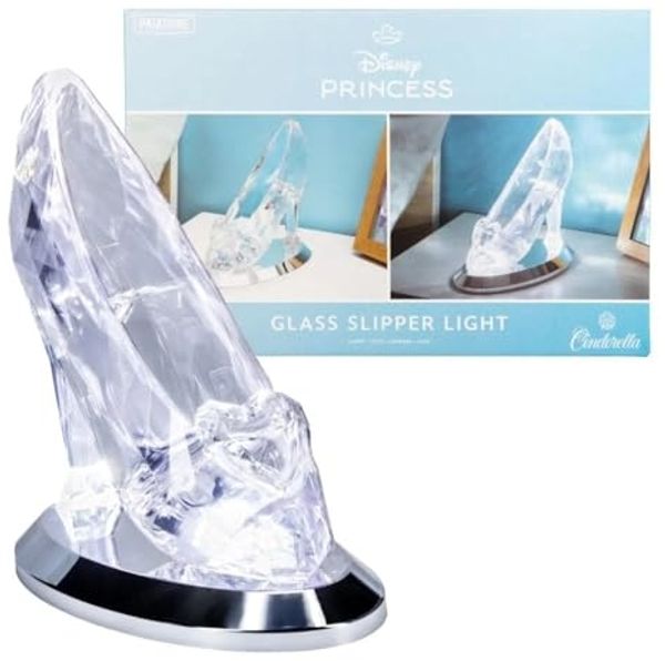 Paladone Aschenputtel Glas-Pantoffel-Licht, offiziell lizenziertes Disney-Prinzessinnen-Nachtlicht, magischer Glühmodus und Standardbeleuchtung, Sammlergeschenk