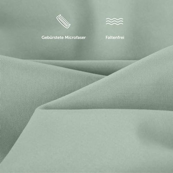 Blumtal® Spannbettlaken Microfaser - Spannbettlaken 90x190 cm im 2er Pack - Oekotex zertifizierter Bettbezug in 90x190 cm - Bettlaken für Matratzen im Set 90x190 cm - Laken - Bettbezug in Green - Grün Bild 4