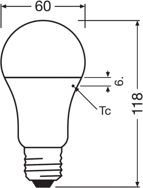 OSRAM LED Base Classic A, in Kolbenform mit E27-Sockel, Nicht Dimmbar, Ersetzt 100 Watt, Matt, Warmweiß - 2700 Kelvin, 10x3er-Pack Bild 6