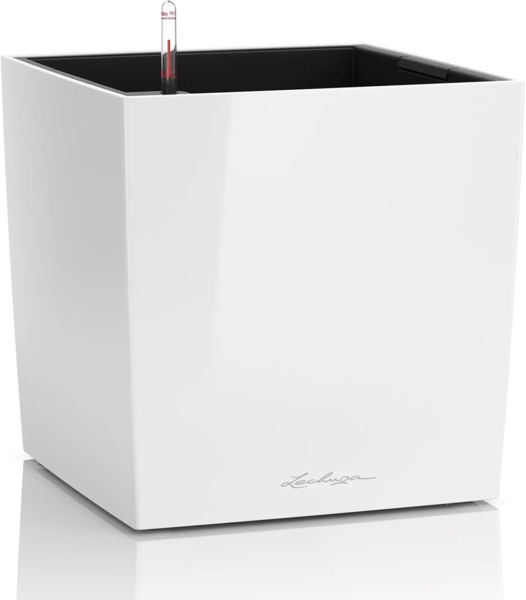 Lechuza® Blumentopf Cube 30 - weiß hochglanz Komplettset