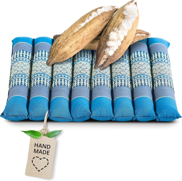 livasia Sitzkissen Steppkissen 35 cm, vegan und handgefertigt, 35 x 35 x 4,5 cm, Kapok Bild 1