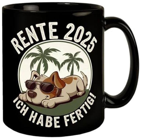 speecheese Tasse Hund mit Sonnenbrille - Rente 2025 Tasse