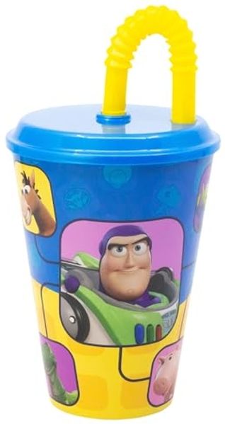 Disney Toy Story Kinderbecher 430 ml Tumbler mit Deckel und Strohhalm