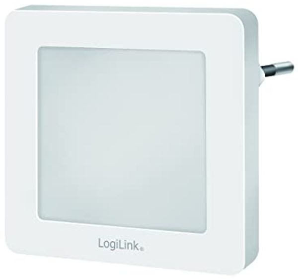 LogiLink Nachtlicht LED-Nachtlicht mit Dämmerungssensor, quadratisch, 3014 LED LED013, Automatische Abschaltung, Dauerlicht schaltbar, Mit Dämmerungsfunktion