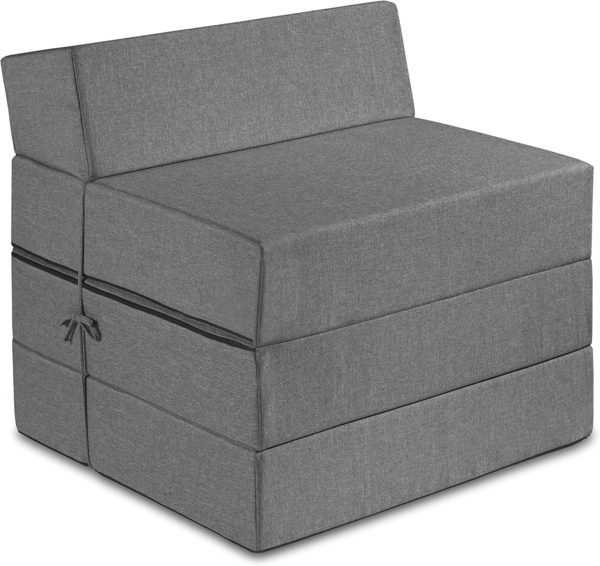 Traumnacht Gästematratze, Klappmatratze mit bequemem Kopfteil und 15 cm Premium-Liegehöhe, Öko-Tex zertifiziert, Liegefläche 200 x 70 x 15 cm, hellgrau Bild 1