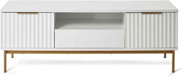 Jahnke TV Bank Carve TV 140 Weiss/Goldfarben